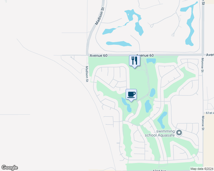 map of restaurants, bars, coffee shops, grocery stores, and more near 81225 Red Rock Road in La Quinta