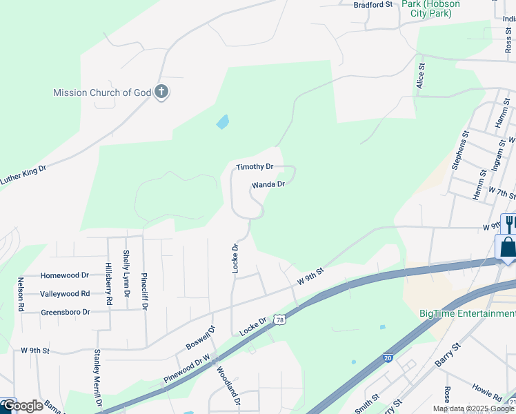 map of restaurants, bars, coffee shops, grocery stores, and more near 702 Wanda Drive in Oxford