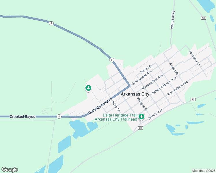 map of restaurants, bars, coffee shops, grocery stores, and more near 1006 Sadie Lee Avenue in McGehee