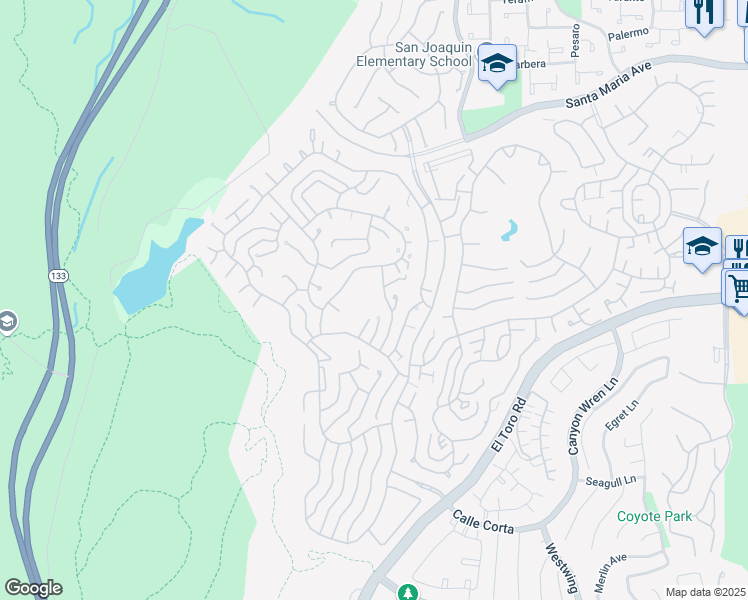 map of restaurants, bars, coffee shops, grocery stores, and more near 3364 Punta Alta in Laguna Woods
