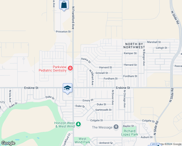 map of restaurants, bars, coffee shops, grocery stores, and more near 802 North Englewood Avenue in Lubbock