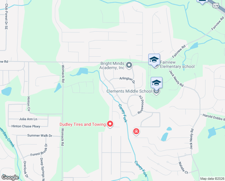 map of restaurants, bars, coffee shops, grocery stores, and more near 150 Camerons Way in Covington