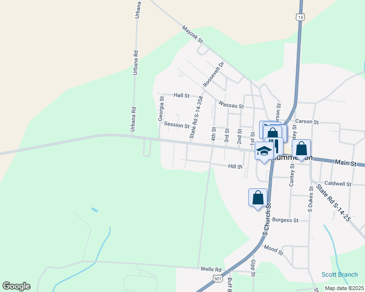 map of restaurants, bars, coffee shops, grocery stores, and more near 1469 Governor Richardson Road in Summerton