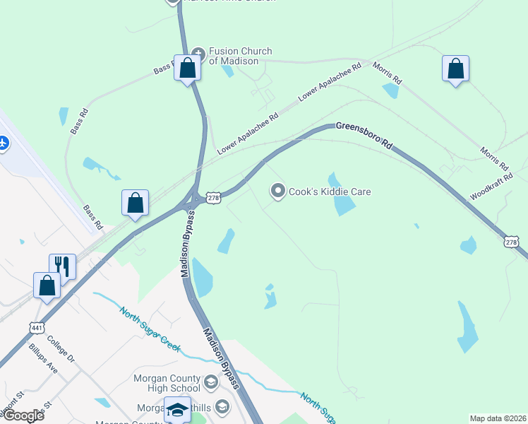 map of restaurants, bars, coffee shops, grocery stores, and more near Turner Road in Madison