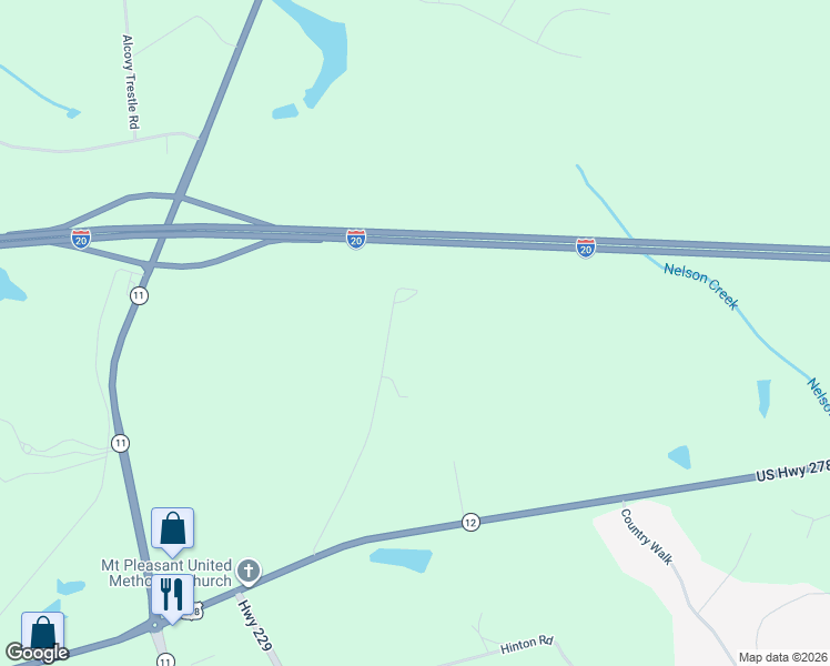 map of restaurants, bars, coffee shops, grocery stores, and more near 300 Old Social Circle Road in Social Circle