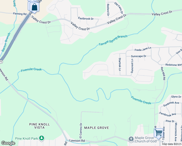 map of restaurants, bars, coffee shops, grocery stores, and more near 13 Moonglow Drive in Birmingham