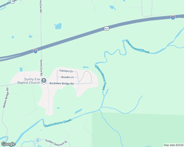 map of restaurants, bars, coffee shops, grocery stores, and more near 1404 Buckelew Bridge Road in Anniston