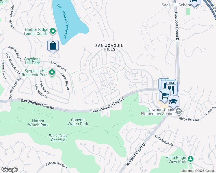 map of restaurants, bars, coffee shops, grocery stores, and more near 11 Auvergne in Newport Beach