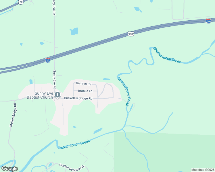 map of restaurants, bars, coffee shops, grocery stores, and more near 1404 Buckelew Bridge Road in Anniston