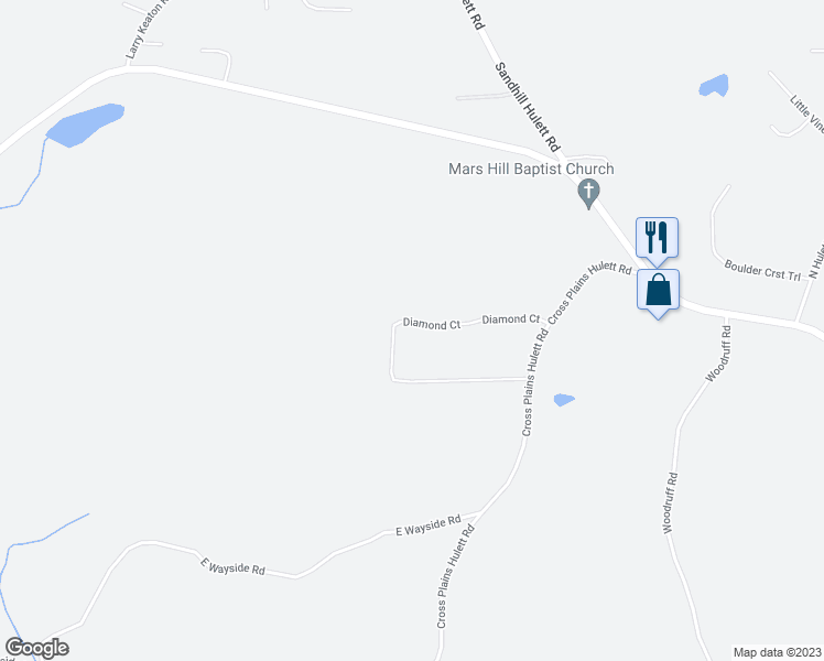 map of restaurants, bars, coffee shops, grocery stores, and more near 186 Diamond Court in Carrollton