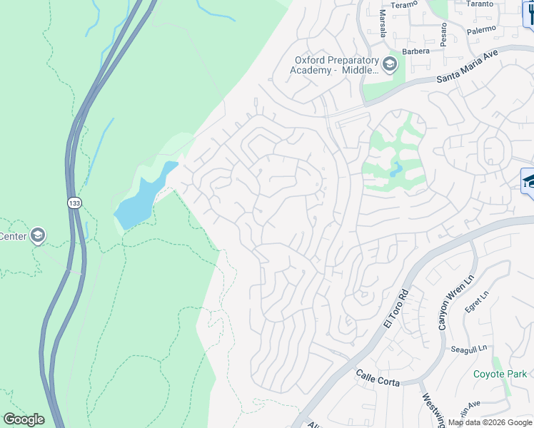 map of restaurants, bars, coffee shops, grocery stores, and more near 3416 Punta Alta in Laguna Woods