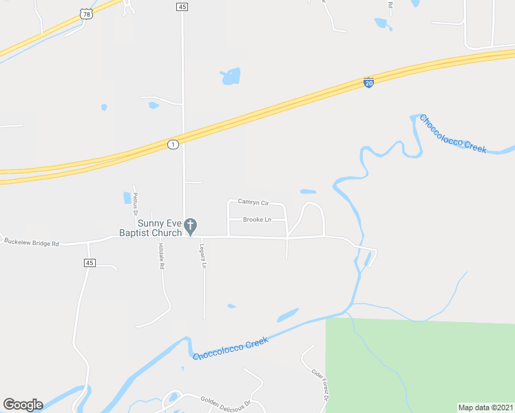 map of restaurants, bars, coffee shops, grocery stores, and more near 262 Camryn Circle in Anniston