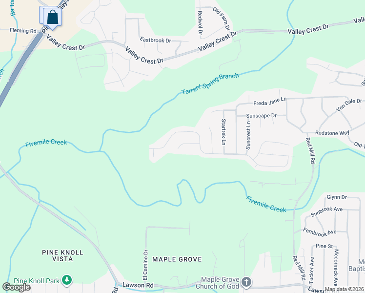 map of restaurants, bars, coffee shops, grocery stores, and more near 9 Polaris Circle in Birmingham