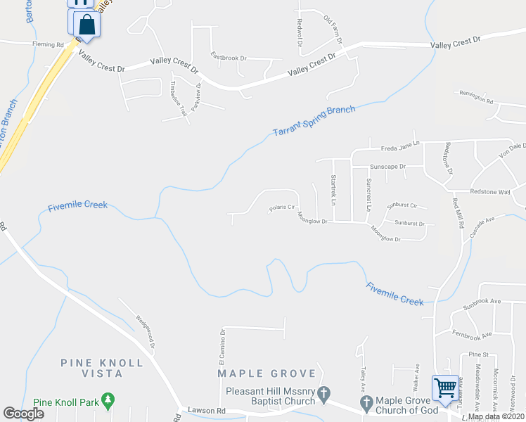 map of restaurants, bars, coffee shops, grocery stores, and more near 13 Moonglow Drive in Birmingham