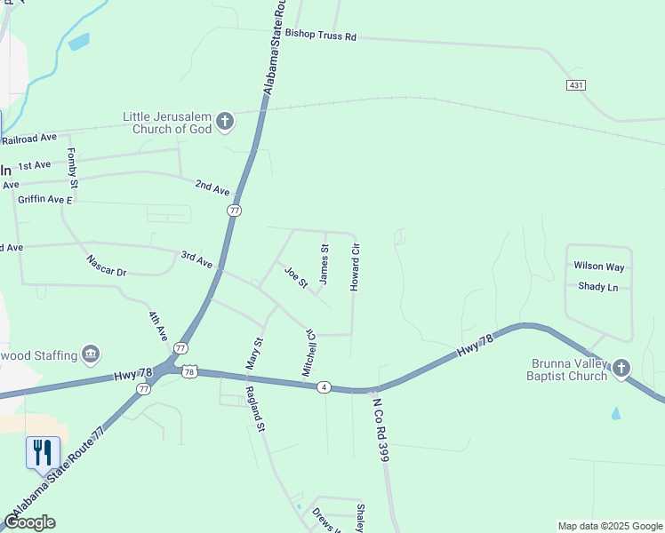 map of restaurants, bars, coffee shops, grocery stores, and more near 93 James Street in Lincoln