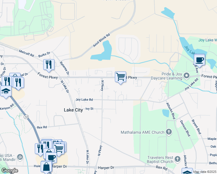 map of restaurants, bars, coffee shops, grocery stores, and more near 1824 Church Street in Morrow