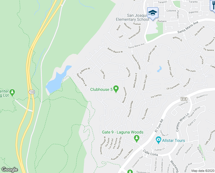 map of restaurants, bars, coffee shops, grocery stores, and more near 3416 Punta Alta in Laguna Woods