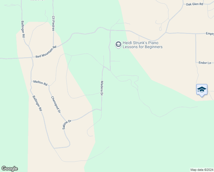 map of restaurants, bars, coffee shops, grocery stores, and more near Madera Street in Hemet