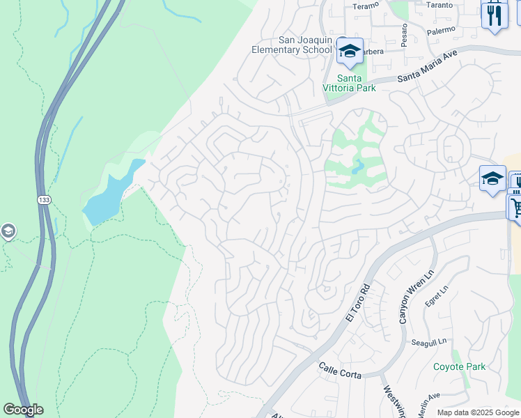 map of restaurants, bars, coffee shops, grocery stores, and more near 3367 Punta Alta in Laguna Woods