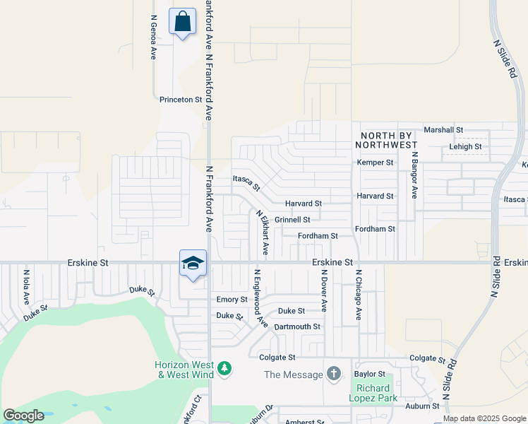 map of restaurants, bars, coffee shops, grocery stores, and more near 802 North Englewood Avenue in Lubbock