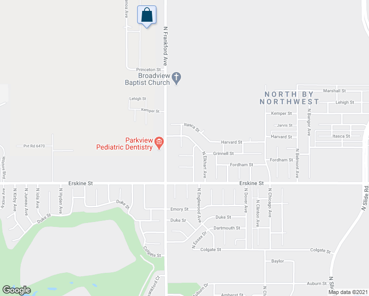map of restaurants, bars, coffee shops, grocery stores, and more near 5710 Grinnell Street in Lubbock