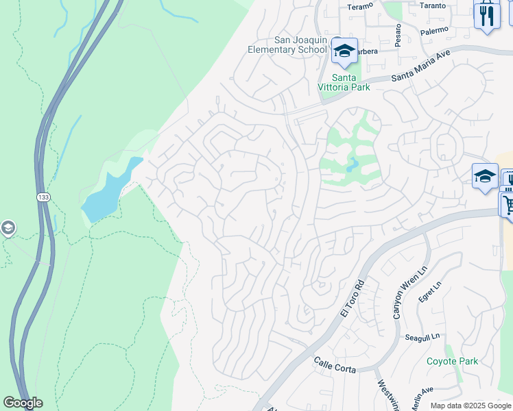 map of restaurants, bars, coffee shops, grocery stores, and more near 3364 Punta Alta in Laguna Woods