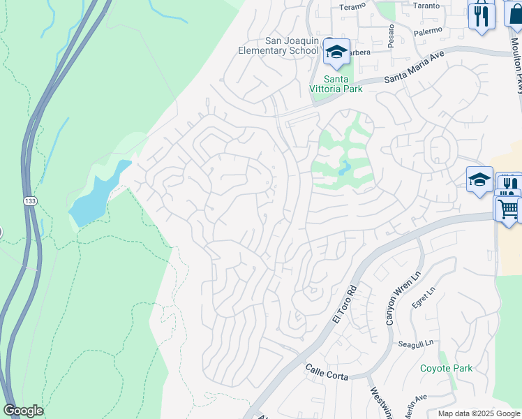 map of restaurants, bars, coffee shops, grocery stores, and more near 3338 Punta Alta in Laguna Woods