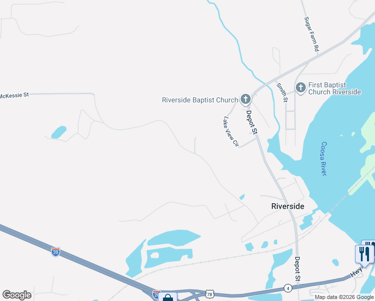 map of restaurants, bars, coffee shops, grocery stores, and more near 1146 McKessie Street in Riverside