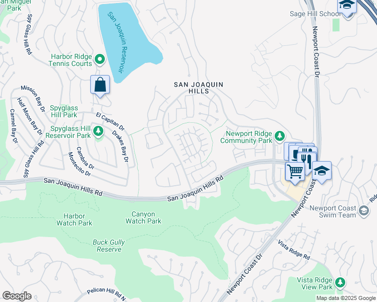 map of restaurants, bars, coffee shops, grocery stores, and more near 10 Lessay in Newport Beach