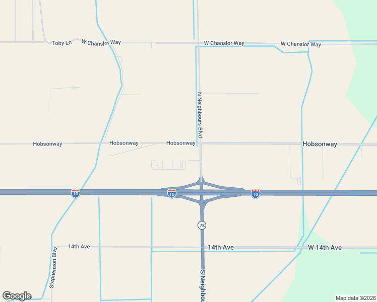 map of restaurants, bars, coffee shops, grocery stores, and more near 3550 West Hobsonway in Blythe