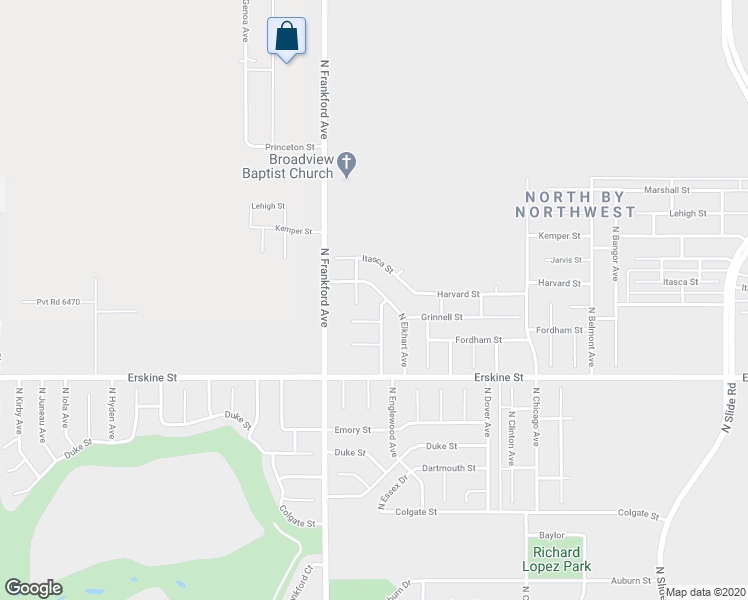 map of restaurants, bars, coffee shops, grocery stores, and more near 802 North Englewood Avenue in Lubbock