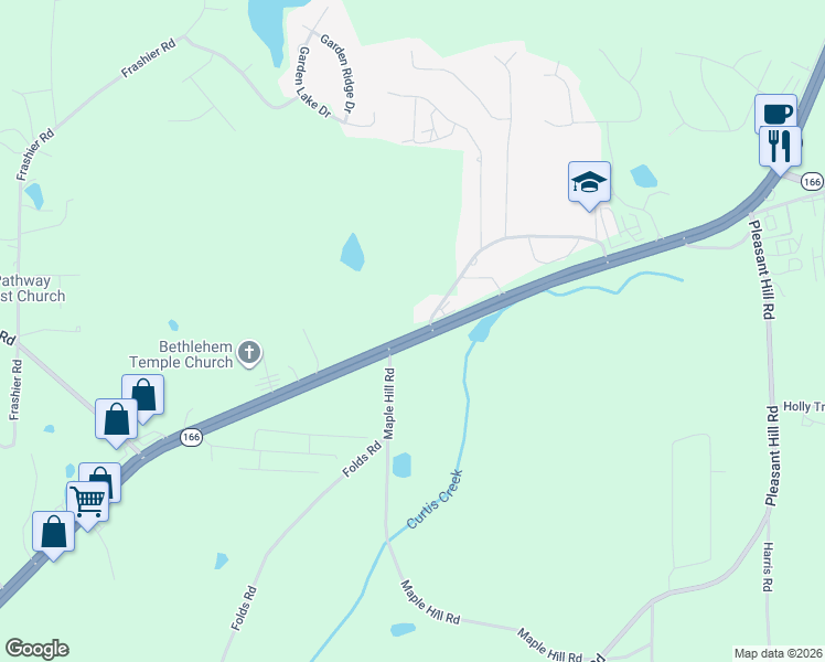 map of restaurants, bars, coffee shops, grocery stores, and more near 2162 Highway 166 in Carrollton