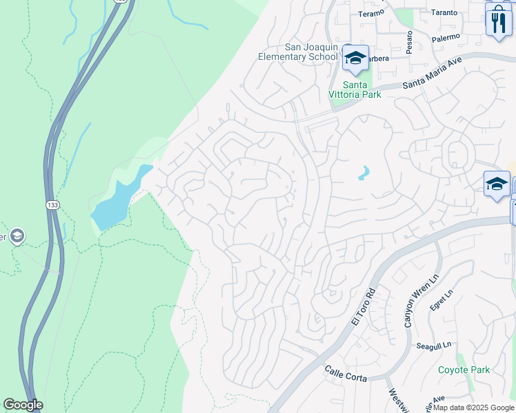map of restaurants, bars, coffee shops, grocery stores, and more near 3367 Punta Alta in Laguna Woods