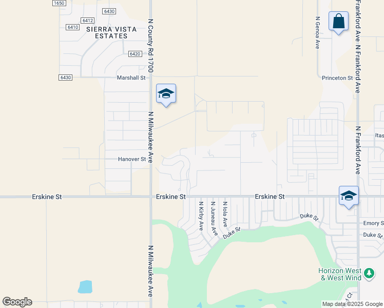 map of restaurants, bars, coffee shops, grocery stores, and more near 19 Wilshire Boulevard in Lubbock