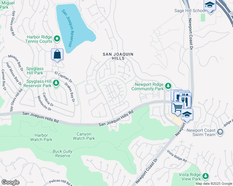 map of restaurants, bars, coffee shops, grocery stores, and more near 80 Lessay in Newport Beach