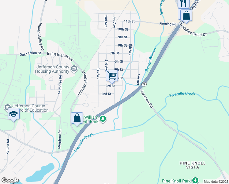 map of restaurants, bars, coffee shops, grocery stores, and more near 226 3rd Avenue in Birmingham