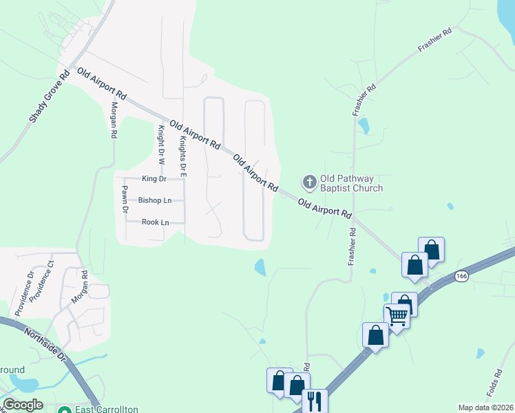 map of restaurants, bars, coffee shops, grocery stores, and more near 280 Castlegate Circle in Carrollton