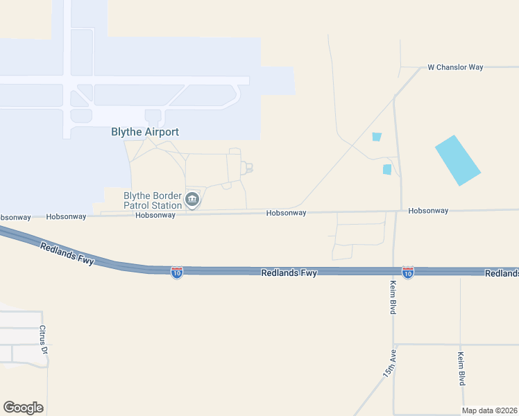 map of restaurants, bars, coffee shops, grocery stores, and more near 16696 West Hobsonway in Blythe