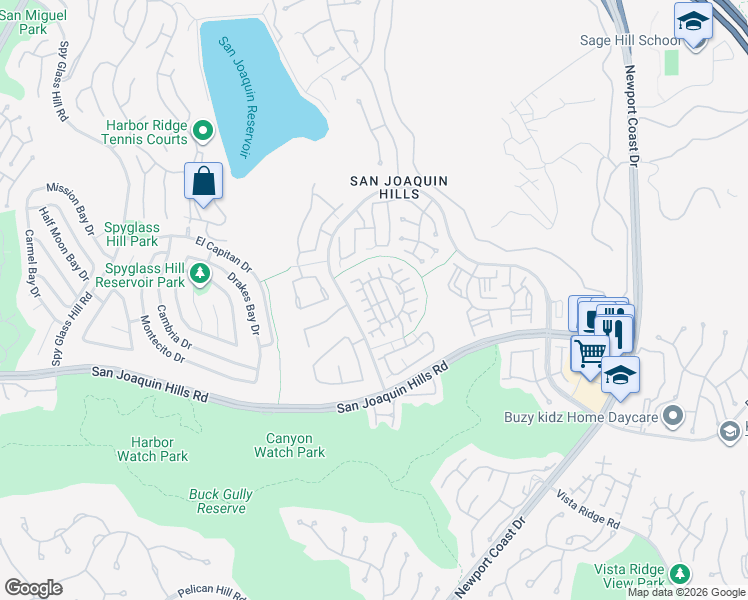 map of restaurants, bars, coffee shops, grocery stores, and more near 1 Fecamp in Newport Beach