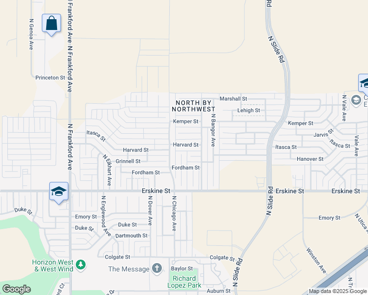 map of restaurants, bars, coffee shops, grocery stores, and more near 5410 Harvard Street in Lubbock