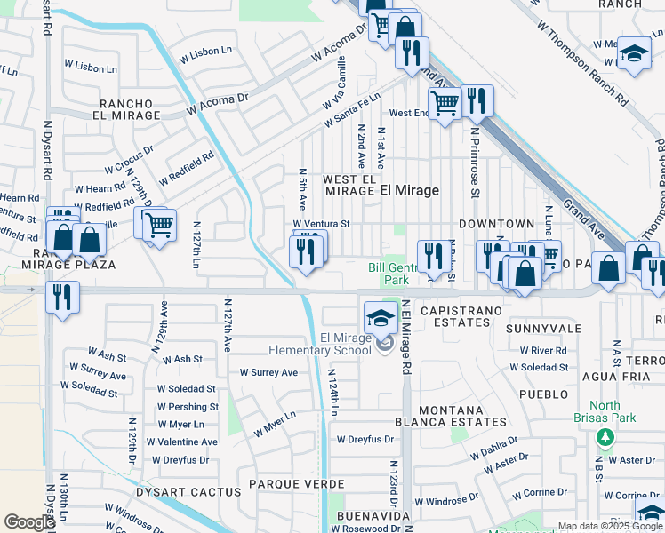 map of restaurants, bars, coffee shops, grocery stores, and more near 13914 North 4th Avenue in El Mirage