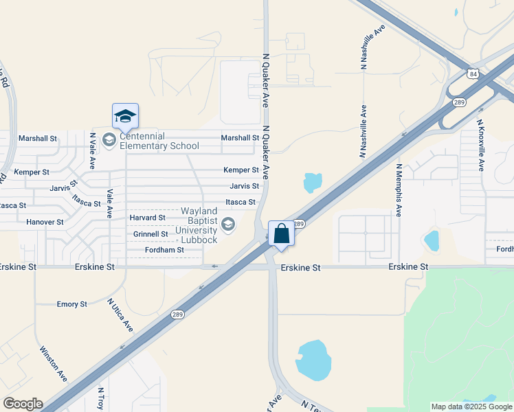 map of restaurants, bars, coffee shops, grocery stores, and more near 4404 Itasca Street in Lubbock