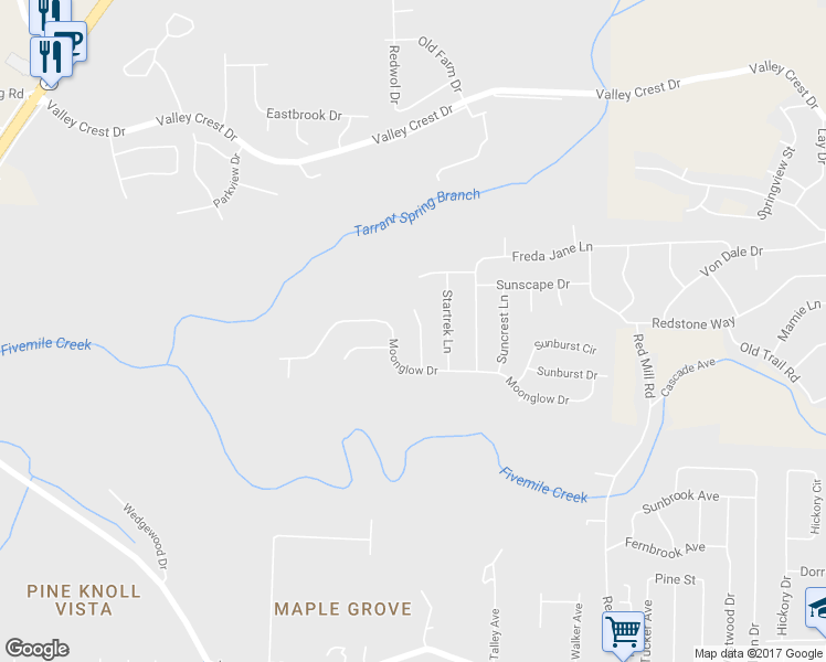 map of restaurants, bars, coffee shops, grocery stores, and more near 1110 Moonglow Circle in Birmingham