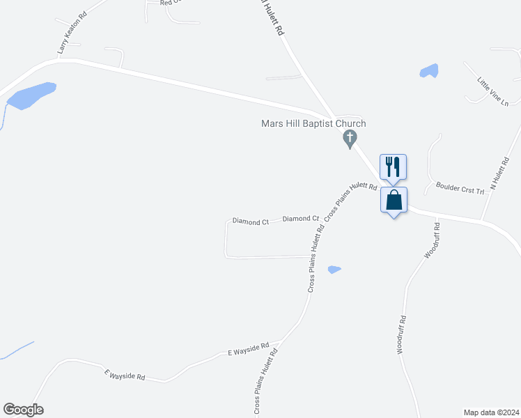 map of restaurants, bars, coffee shops, grocery stores, and more near 161 Diamond Court in Carrollton