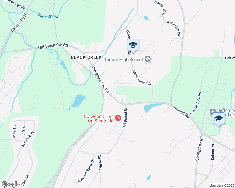 map of restaurants, bars, coffee shops, grocery stores, and more near 231 Black Creek Road in Birmingham