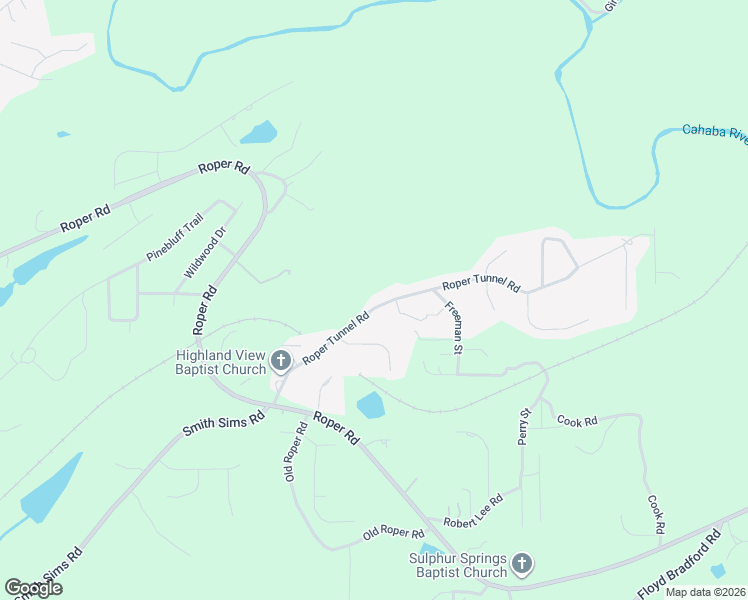 map of restaurants, bars, coffee shops, grocery stores, and more near 7340 Roper Tunnel Road in Trussville