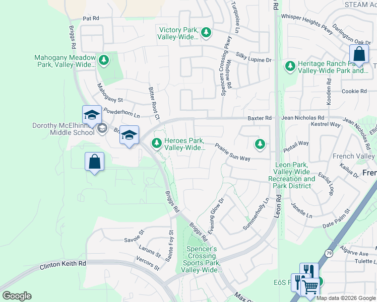 map of restaurants, bars, coffee shops, grocery stores, and more near 35159 Heritage Pointe Drive in Murrieta