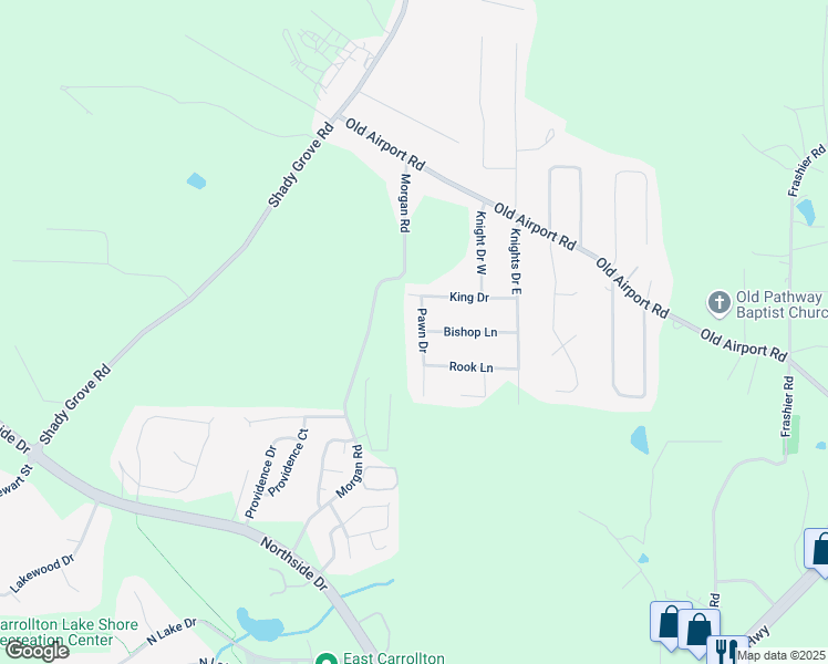 map of restaurants, bars, coffee shops, grocery stores, and more near 35 Pawn Drive in Carrollton