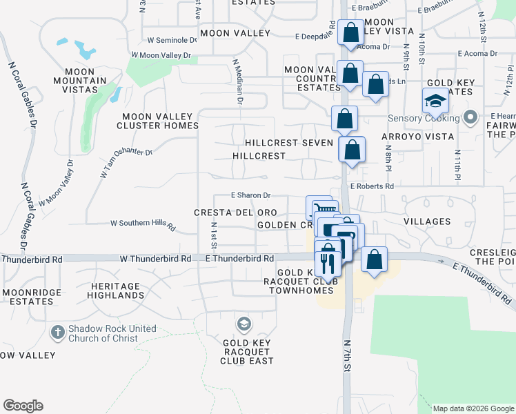 map of restaurants, bars, coffee shops, grocery stores, and more near 13615 North 2nd Street in Phoenix