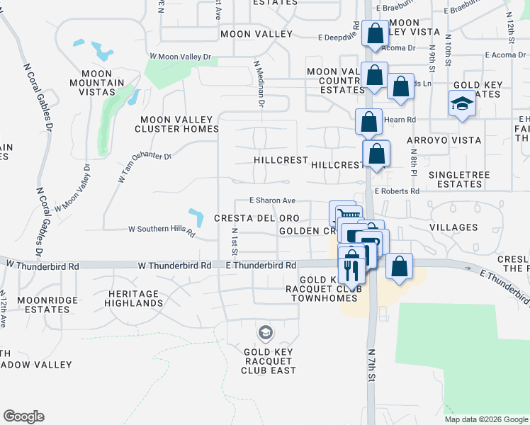 map of restaurants, bars, coffee shops, grocery stores, and more near 13615 North 2nd Street in Phoenix